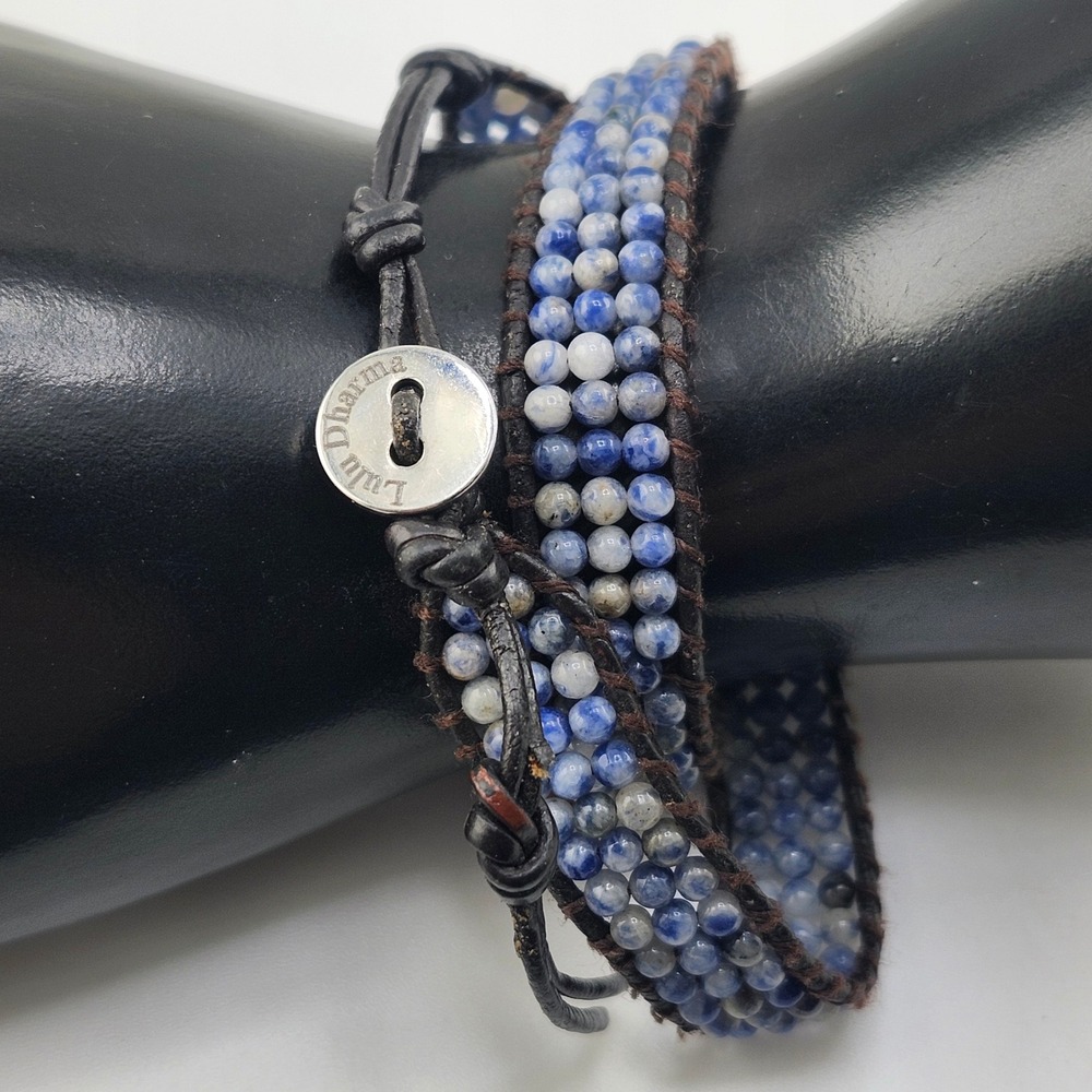 Lulu Dharma Stone Leather Wrap Bracelet Boho‎